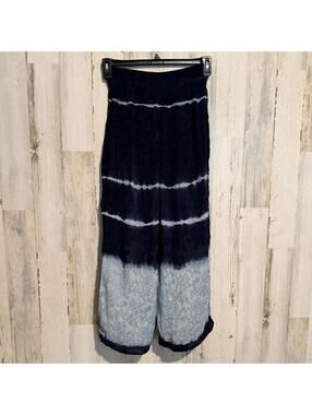 Zara Woman XS Wide Leg Tie-Dye Pants Lace Overlay